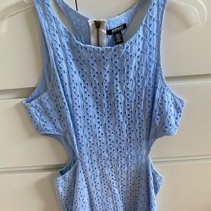 buffalo david bitton blue cutout mini dress